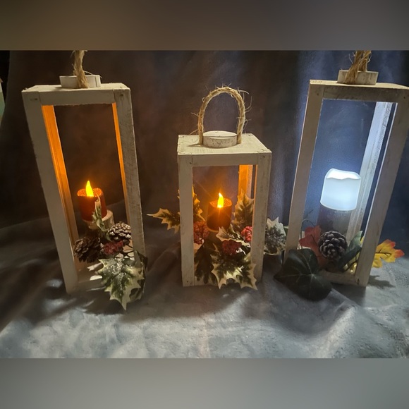 Handmade Lantern 4 3/4”L x 4 3/4”W x 8 1/4”L - Picture 2 of 2